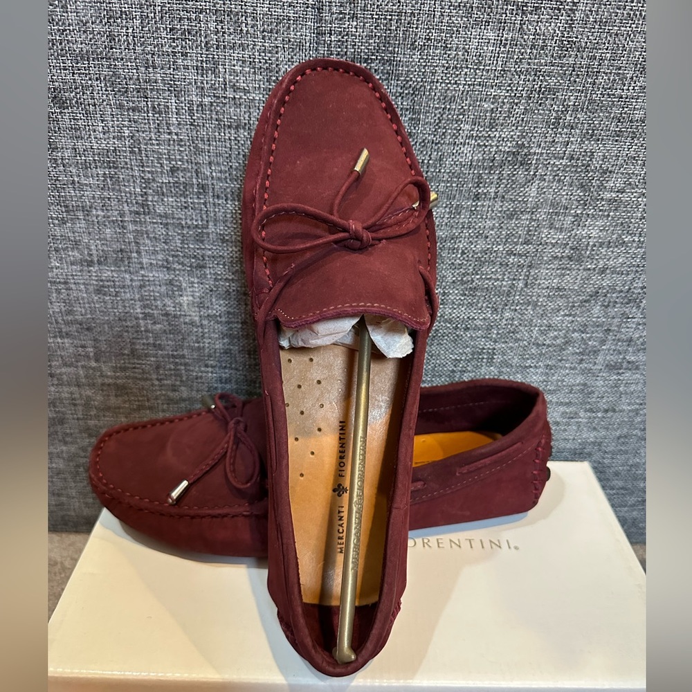Burgundy Tie String Moccasins Drivers